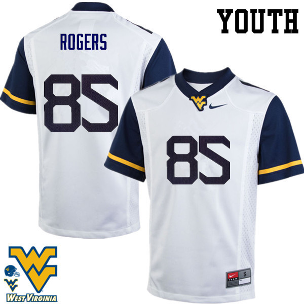 Youth #85 Ricky Rogers West Virginia Mountaineers College Football Jerseys-White - Click Image to Close